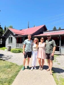 Former owners of Bonsai Brewing Project Graham Hart and Keela Smith (right) pass the torch to new owners Daniel Wright and Charlotte Lubert.